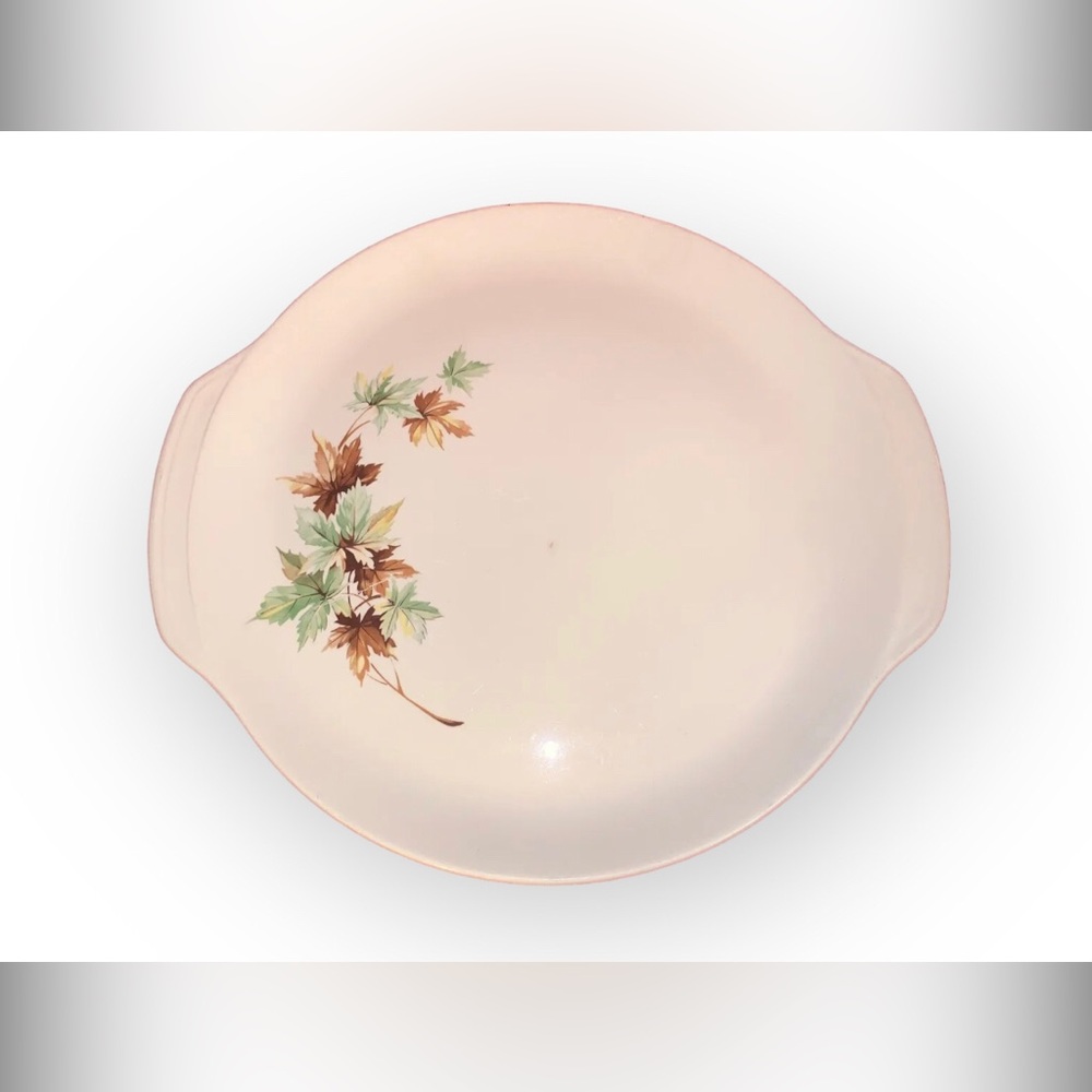 Set of 2 Vintage Salem Serving Platters / Pattern Maple Leaf / Size 3”x12”